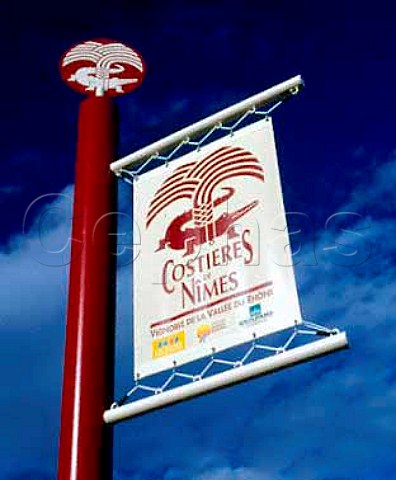 Sign for vineyard of Costires de Nmes  Gard France Costires de Nmes