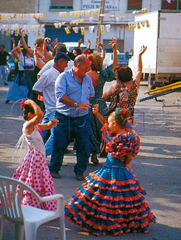Dancing at a fiesta in San Adrin La Rioja Spain