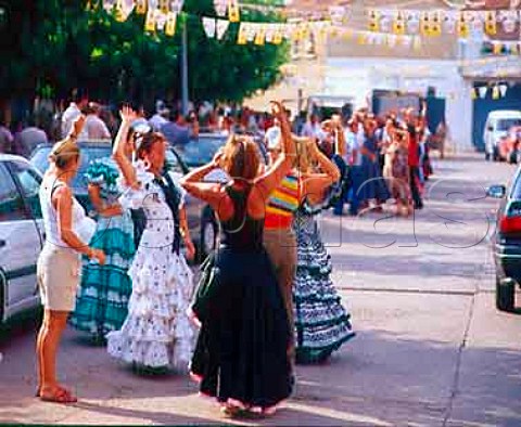 Dancing at a fiesta in San Adrin Rioja Baja    Spain