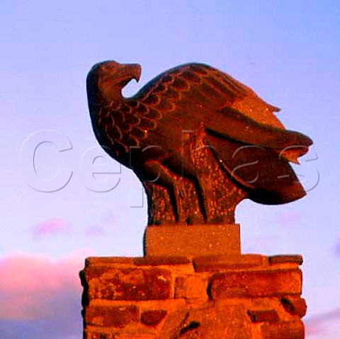 Eagle statue on gatepost at Mountadam the symbol of   the property     Eden Valley South Australia