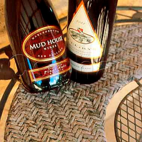 Bottles of Mud House and Le Grys wines   Marlborough New Zealand