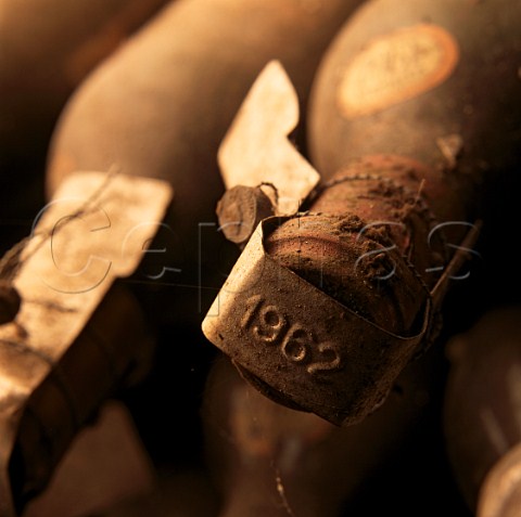Bottles of 1962 Il Poggio Riserva in the cellars of Monsanto Barberino Val dElsa Tuscany Italy    Chianti Classico