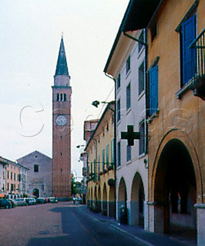 Town square and campanile San Vito al Tagliamento   Friuli Italy   Grave del Friuli