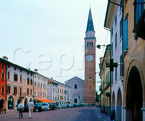 Town square and campanile San Vito al Tagliamento   Friuli Italy   Grave del Friuli
