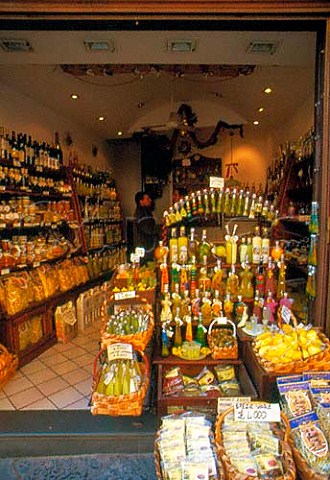 Shop selling pasta liqueurs and local   produce Amalfi Campania Italy