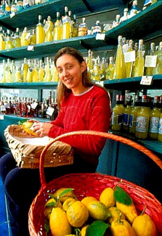 Peeling Amalfi lemons for making  Liquore al Limone in the Profumi della  Costiera Ravello Campania Italy