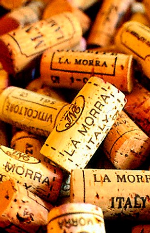 Corks from producers in La Morra   Piemonte Italy   Barolo
