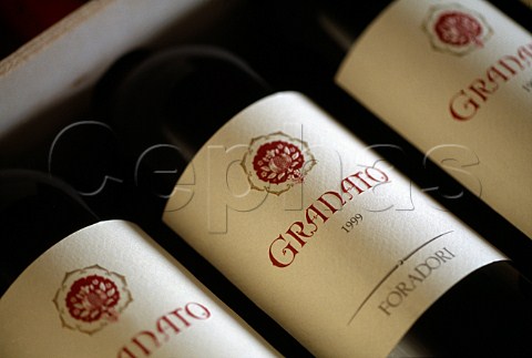Bottles of Granato wine from Foradori   winery Mezzolombardo Trentino Italy