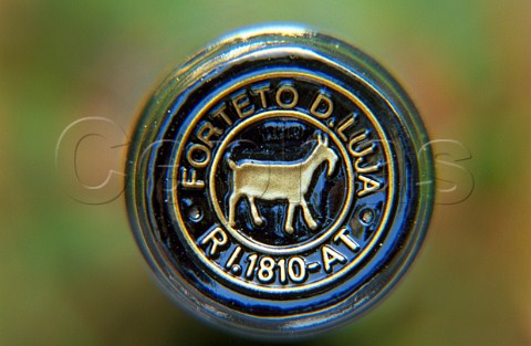 Capsule on bottle of wine from Forteto   della Luja Loazzolo Piemonte Italy