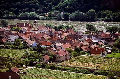 Wsendorf village and river Danube   Niedersterreich Austria Wachau