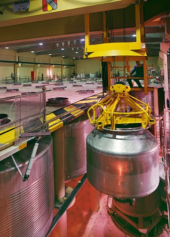 Autoevacuacione  used to gravityfill fermentation tanks with grapes  in the vinification plant of CVNE            Haro La Rioja Spain  Rioja