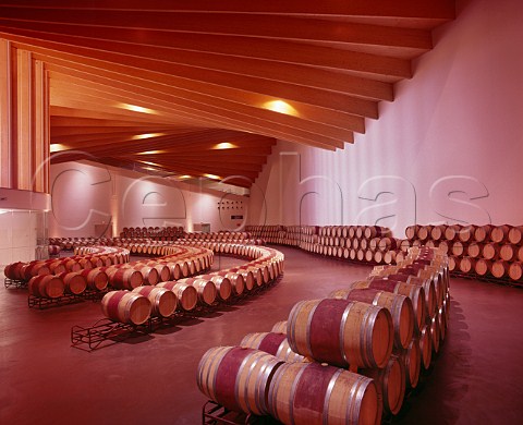 Barrel room of Bodegas Ysios Laguardia   Alava Spain Rioja Alavesa