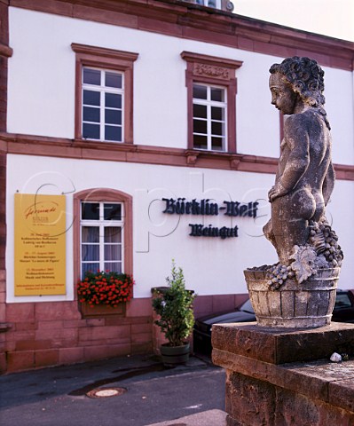 Bacchus statue at the entrance of Weingut BrklinWolf   Wachenheim Pfalz Germany