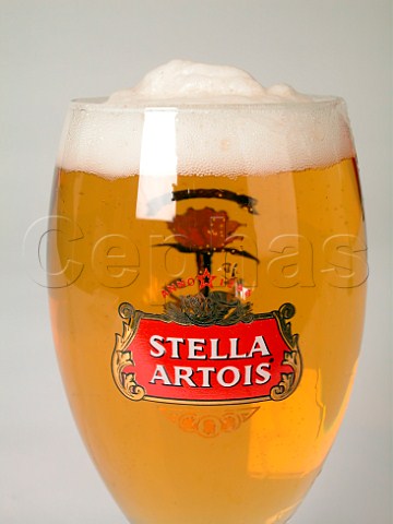 Glass of Stella Artois lager Leuven Belgium