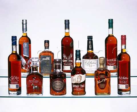 Various bourbon whiskeys