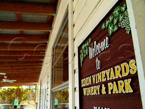 Sign at entrance to Eden Vineyards Winery   Alva Florida USA