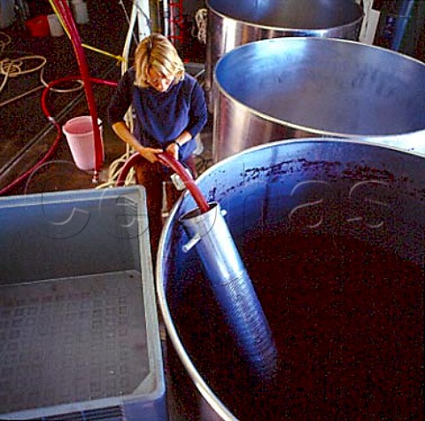 Pumping Pinot Noir   from fermenting tank to the press  Martinborough Vineyard Martinborough New Zealand   Wairarapa
