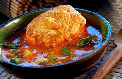 Tomato soup with puff pastry