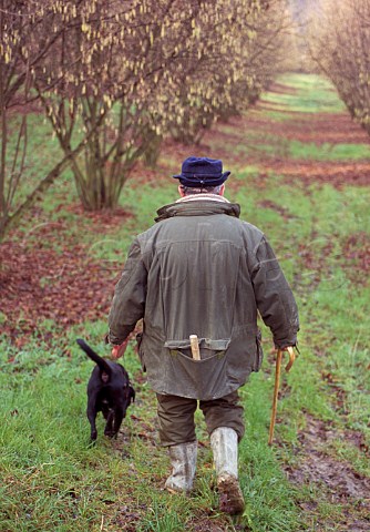 Truffle hunter and his dog   Monforte dAlba Piemonte Italy