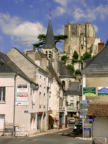 Ruined chteau overlooking the town of Montrichard   LoireetCher  France  Touraine