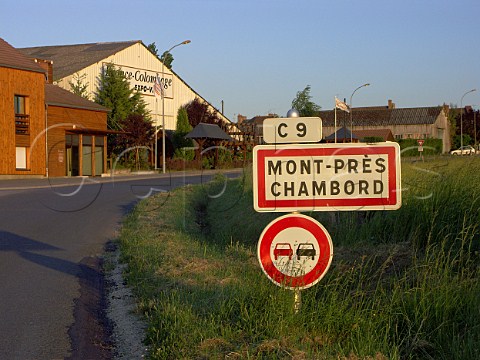 Sign at the edge of MontPrsChambord  LoireetCher France  Cheverny and CourCheverny