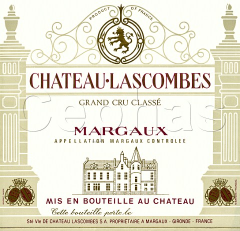 Wine label of Chteau Lascombes    Margaux  Bordeaux