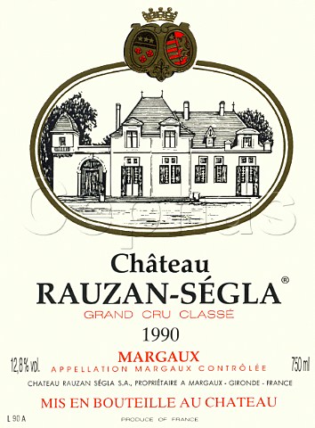 Wine label of Chteau RauzanSgla 1990   Margaux  Bordeaux