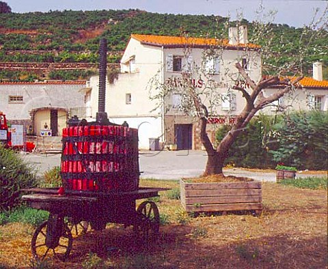 Ornamental grape press outside Domaine Reno   PortVendres PyrnesOrientales France  Banyuls and Collioure