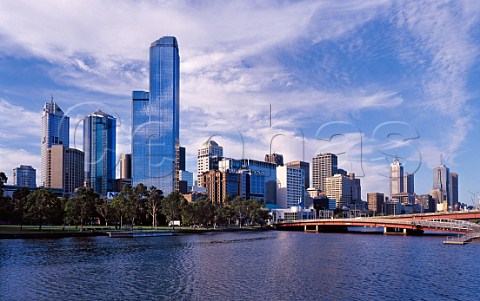 City of Melbourne viewed from Southbank Victoria   Australia
