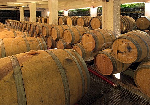 Barrel cellar of the Boutari winery Megalochori   Santorini Cyclades Islands Greece