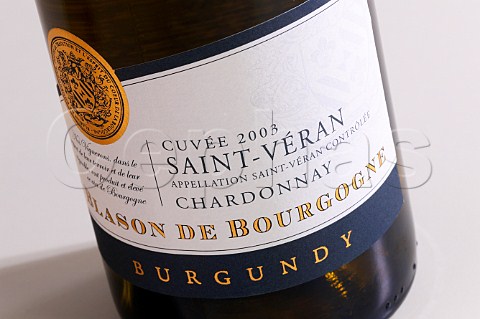 Label on bottle of 2003 SaintVran wine  Burgundy