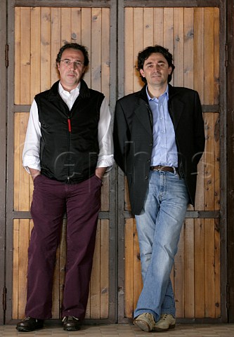 Mario Cordero Vietti left and Luca Currado at the Vietti winery circa 2005 Castiglione Falletto Piemonte Italy   Barolo