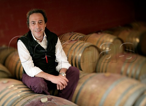 Mario Cordero Vietti in barrel cellar of the Vietti   winery Castiglione Falletto Piemonte Italy    Barolo