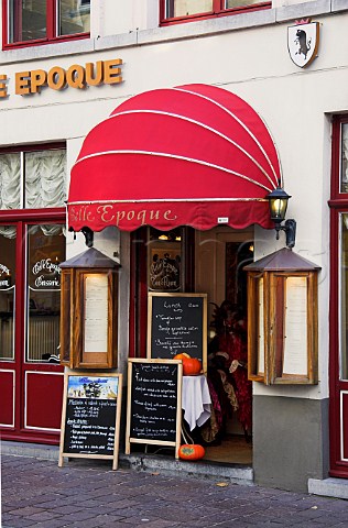 Coffee shop entrance Brugge Belgium