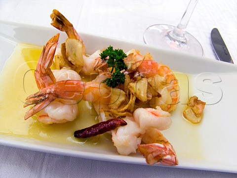 King Prawns with toasted garlic and chilli oil