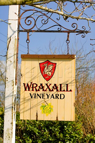 Sign for Wraxhall Vineyard Somerset England