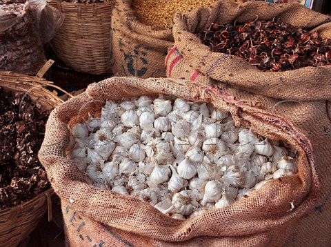 Garlic bulbs and dried cherries for sale Chennai   Madras India