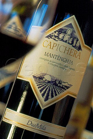 Bottle of Tenute di Capichera Mantnghja wine Arzachena Sardinia Italy