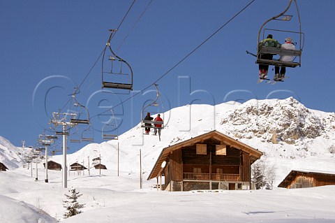 La Duche chairlift in the ski resort of Le GrandBornand HauteSavoie France