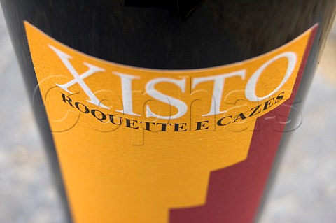 Bottle of Xisto an alliance between the Roquette family of Quinta do Crasto and the Cazes family of Bordeaux Produced from grapes grown at Ferrao in the Douro Valley Portugal Douro