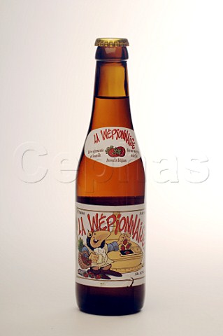 Bottle of La Wpionnaise strawberry beer Belgium