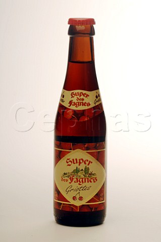Bottle of Super des Fagnes cherry beer Belgium