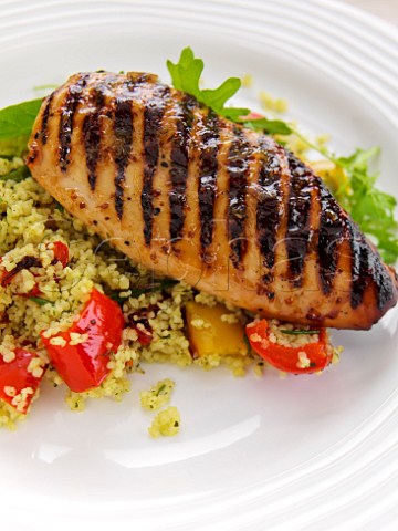 Grilled chicken breast with couscous