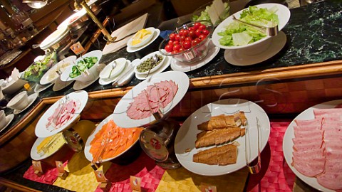 Breakfast buffet at the Hilton Tokyo hotel