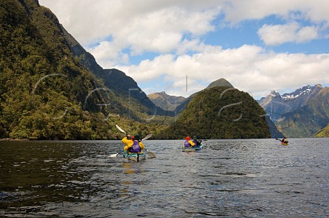 Kayaking in Doubtful Sound Fiordland National Park South Island New Zealand