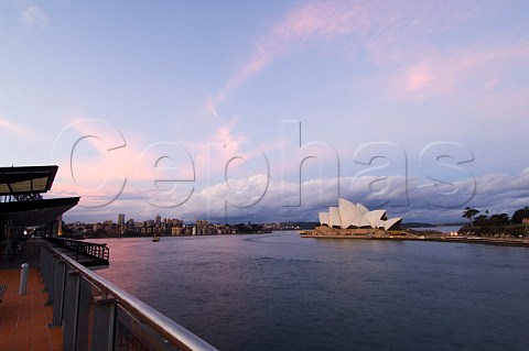 Opera House and harbour at dusk Sydney New South Wales Australia