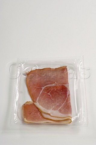 Plastic pack of sliced ham