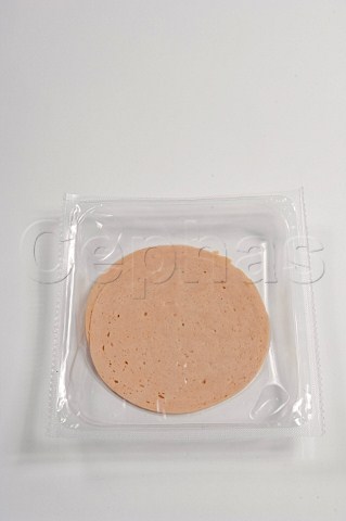 Plastic pack of processed ham