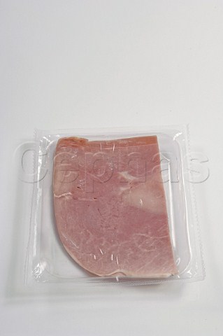 Plastic pack of sliced ham