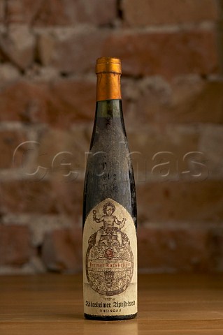 Bottle of 1727 Rdesheimer Apostelwein cellar of Palais Coburg Vienna Austria